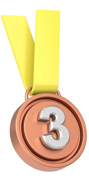 Medalha Bronze Número Três Ilustração — Fotografia de Stock