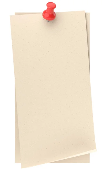 Χαρτί Σημειώσεων Καρφίτσα Ώθησης Απεικόνιση — Φωτογραφία Αρχείου