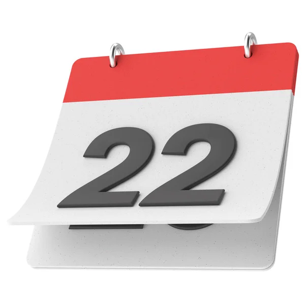 22E Tweeëntwintigste Dag Van Maand Kalender Illustratie — Stockfoto