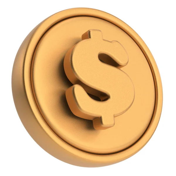 美元符号 3D硬币 3D插图 — 图库照片