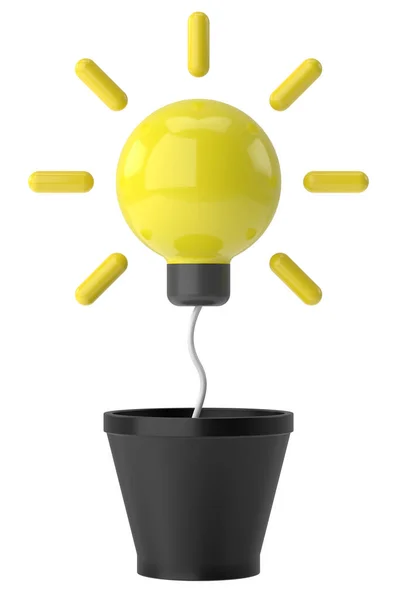 Light Bulb Flower Pot Illustration — Stock Photo, Image