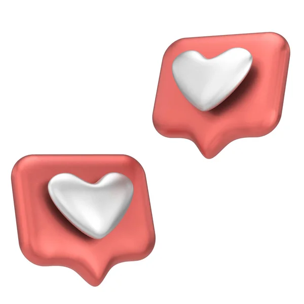 愛のアイコン ハートアイコン 3Dイラスト — ストック写真