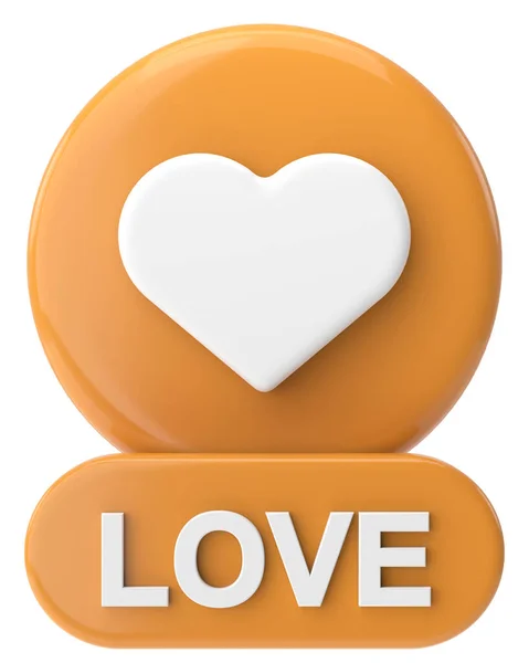 Κουμπί Εικόνα Καρδιάς Απεικόνιση — Φωτογραφία Αρχείου