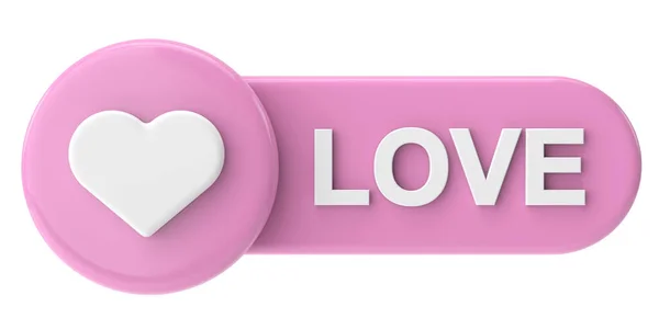 Кнопка Любові Значок Серця Ілюстрація — стокове фото