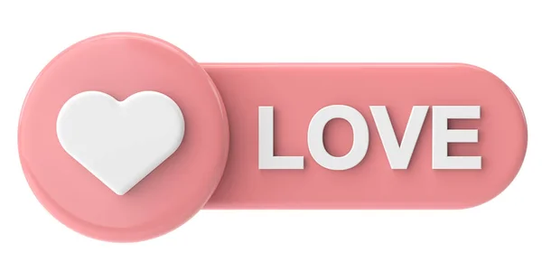 Botón Amor Icono Del Corazón Ilustración —  Fotos de Stock