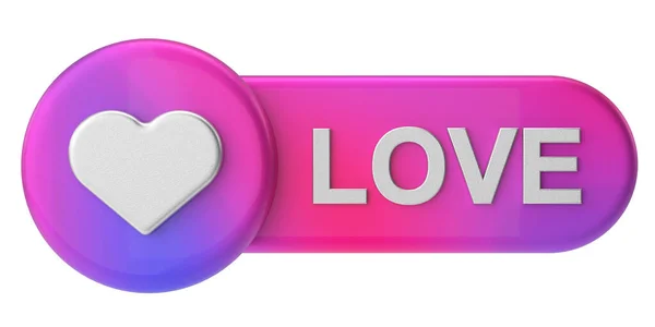 Love Button Heart Icon Illustration — Stock Photo, Image