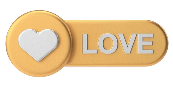 stock image Love button. heart icon. 3D illustration.