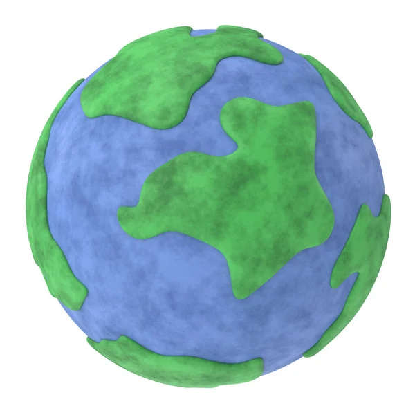 3D地球仪古老的地球3D插图 — 图库照片