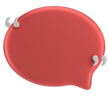 Çift tırnak içinde konuşma balonu. 3B illüstrasyon.