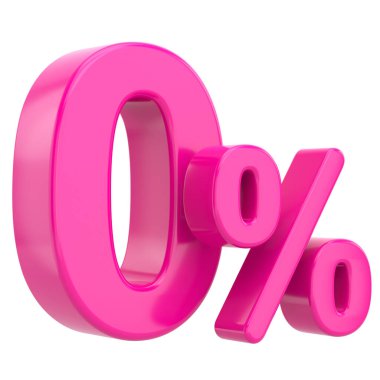 % 3-0. Yüzde sıfır pay. 3B illüstrasyon.