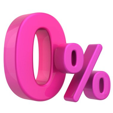 % 3-0. Yüzde sıfır pay. 3B illüstrasyon.