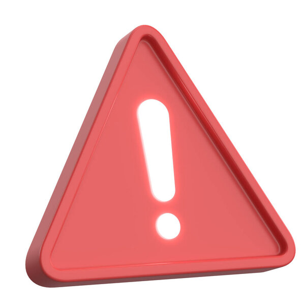Тревожный знак. Восклицательный знак. 3D иллюстрация.