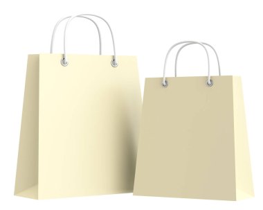 Üç boyutlu alışveriş çantası. 3B illüstrasyon.