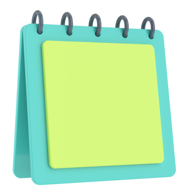 Boş takvim. Üç boyutlu takvim. 3B illüstrasyon.