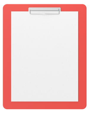 Not kağıdıyla birlikte pano. 3B illüstrasyon.