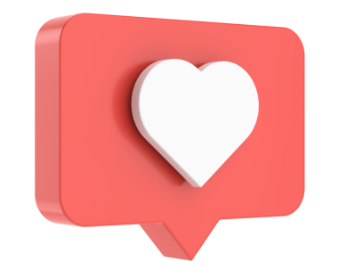 İkon gibi. Aşk ikonu. 3B illüstrasyon.