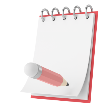 Boş not kağıdı. 3B illüstrasyon.