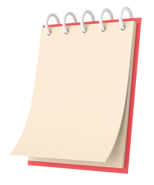 Boş not kağıdı. 3B illüstrasyon.