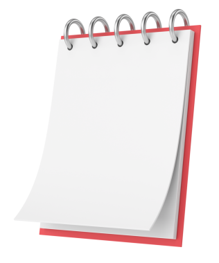 Boş not kağıdı. 3B illüstrasyon.