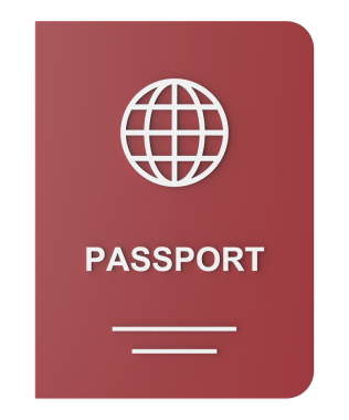 Pasaport. Seyahat belgesi. 3B illüstrasyon.