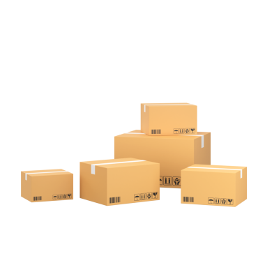 Online kargo afişi için kutu yığını. 3B öge.