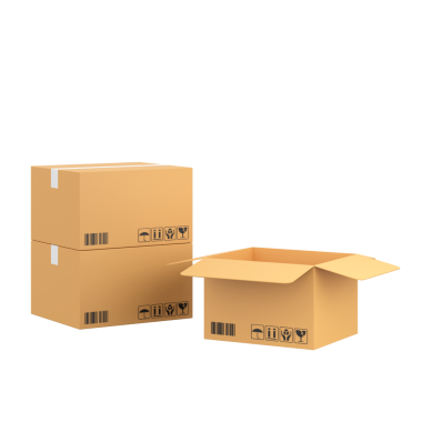 Online kargo afişi için kutu yığını. 3B öge.