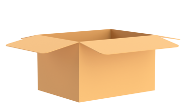 Kutuyu aç. 3B illüstrasyon.