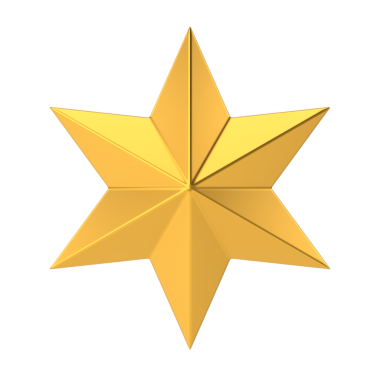 Yıldız. 3 Boyutlu Noel ögesi.