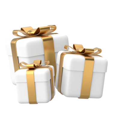 Üç boyutlu hediye kutusu. 3B dekorasyon.