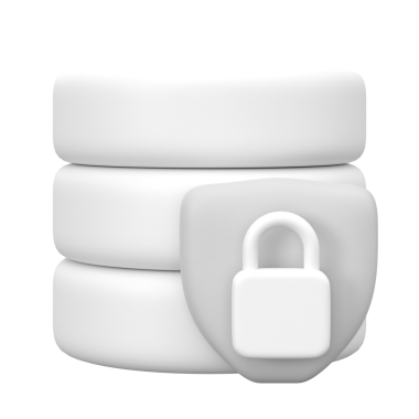 Veritabanı güvenliği. Üç boyutlu element. 3 Boyutlu simge.