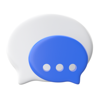 Canlı sohbet simgesi. 3B öge.