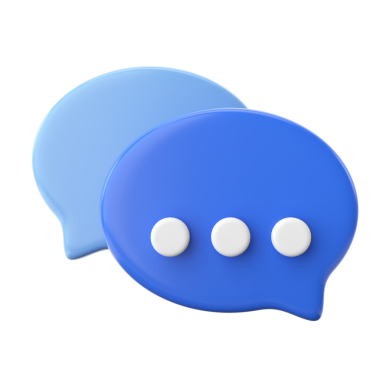 Canlı sohbet simgesi. 3B öge.