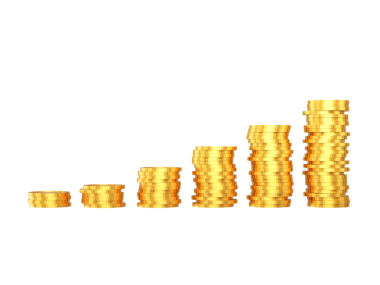 altın sikke yığını. 3D çizim.