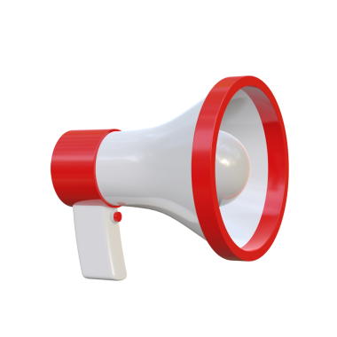 Megafon ikon tasarımı. 3 Boyutlu simge.