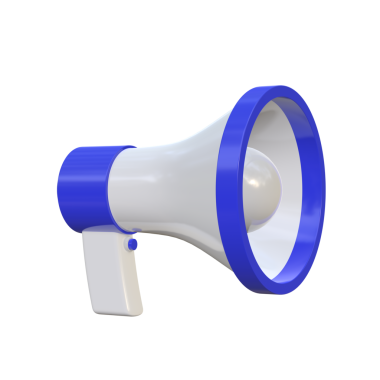 Megafon ikon tasarımı. 3 Boyutlu simge.