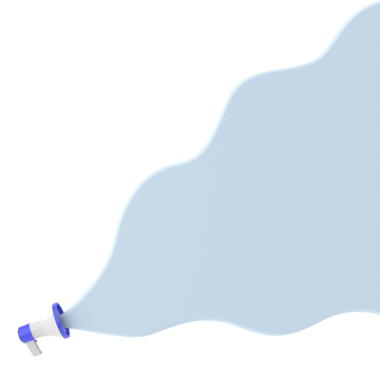 Üç boyutlu megafon ve konuşma balonu. Mesaj kutusu. Metin alanı.