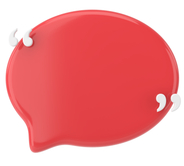 Çift tırnak içinde konuşma balonu. 3B illüstrasyon.