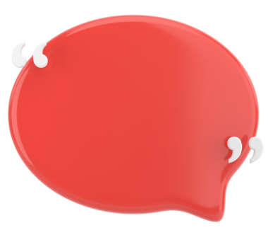 Çift tırnak içinde konuşma balonu. 3B illüstrasyon.