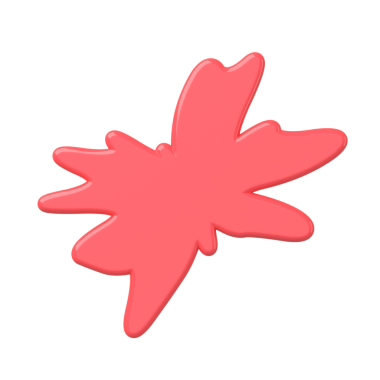 Üç boyutlu kütle şeklinde. Üç boyutlu tekstil. Kırmızı leke.