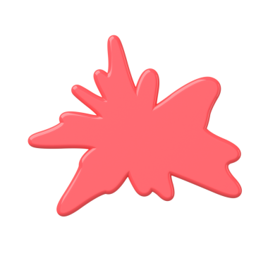 Üç boyutlu kütle şeklinde. Üç boyutlu tekstil. Kırmızı leke.