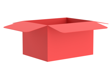 Kutuyu aç. 3B illüstrasyon.