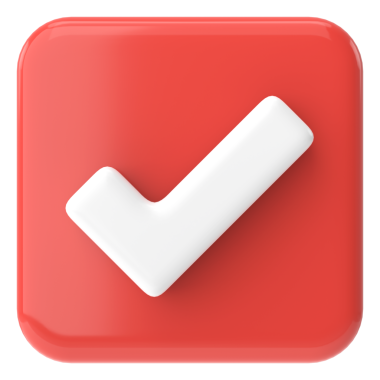 Kutu simgesini işaretle. Üç boyutlu kontrol listesi. 3B illüstrasyon.