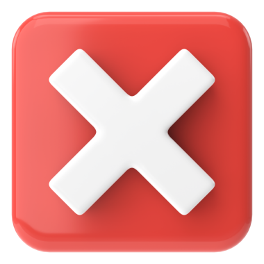 3 boyutlu çarpı işareti. 3B illüstrasyon.