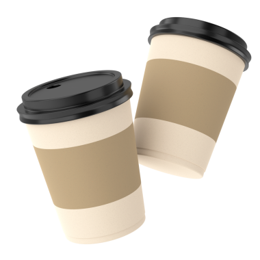 Üç boyutlu kahve fincanı. 3B illüstrasyon.