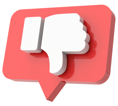 Üç boyutlu ikondan hoşlanmaz. 3B illüstrasyon.