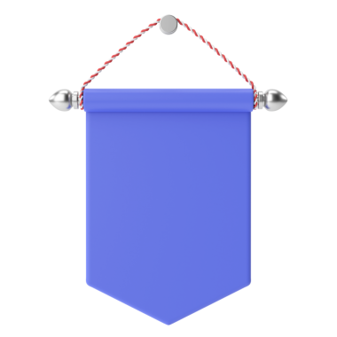 Üç boyutlu bayrak. Üç boyutlu etiket. 3B etiket.