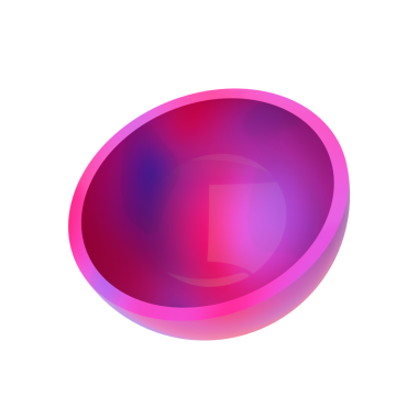 Üç boyutlu yarım daire şeklinde. 3B geometrik şekil.