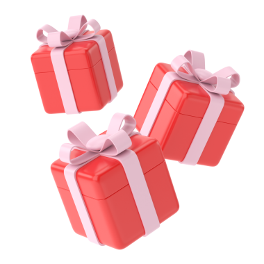 Üç boyutlu hediye kutusu. 3B dekorasyon.