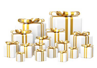 Üç boyutlu hediye kutusu. 3B dekorasyon.