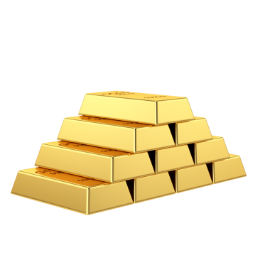 Altın külçeleri. 3B öge.